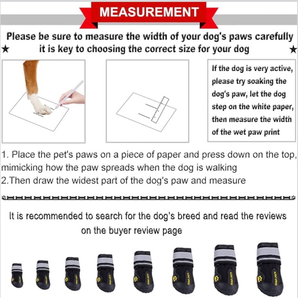 QUMY Dog Shoes for Large Dogs, Medium Dog Boots & Paw Protectors Size 5 - Picture 2 of 6